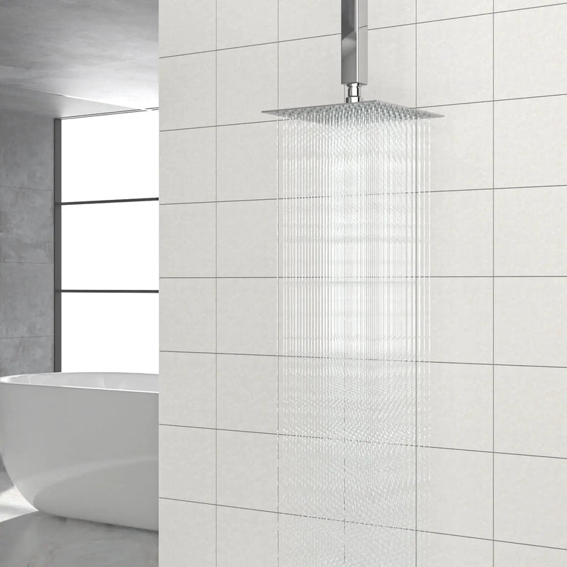 8" Square Rain Shower Head, Ceiling / Wall Mount Stainless Steel Bath Fixture by HouseOfZazla