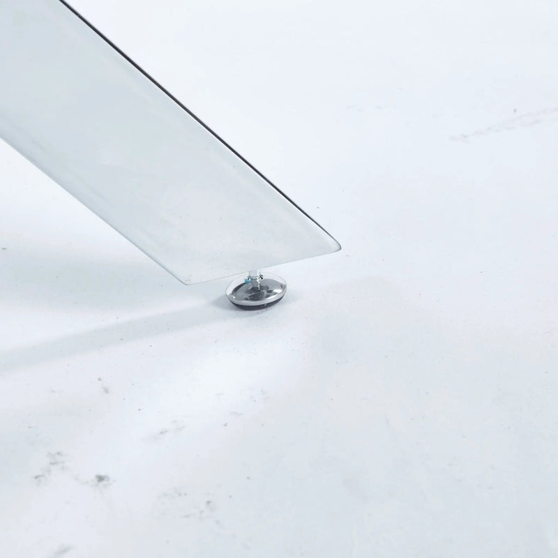 Dining Table With Cross Metal Leg And Tempered Glass, Modern Space Saving Kitchen Table For Living Room Legs, Square Table by HouseOfZazla
