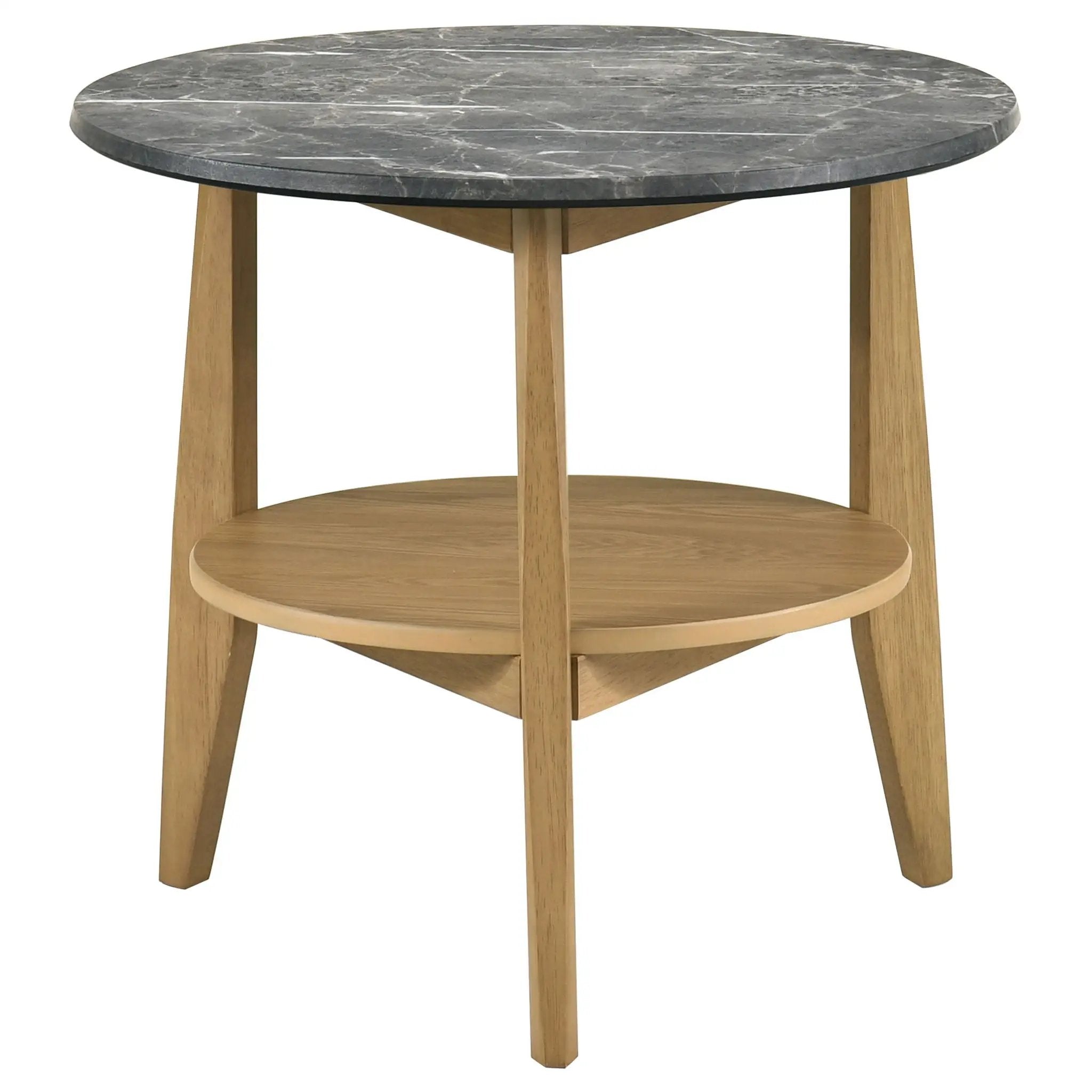 Bradley Round SmartTop End Side Table Grey and Natural by Unique Piece Furniture