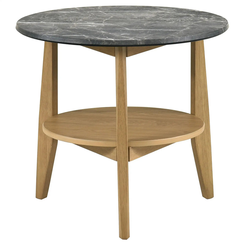 Bradley Round SmartTop End Side Table Grey and Natural by Unique Piece Furniture