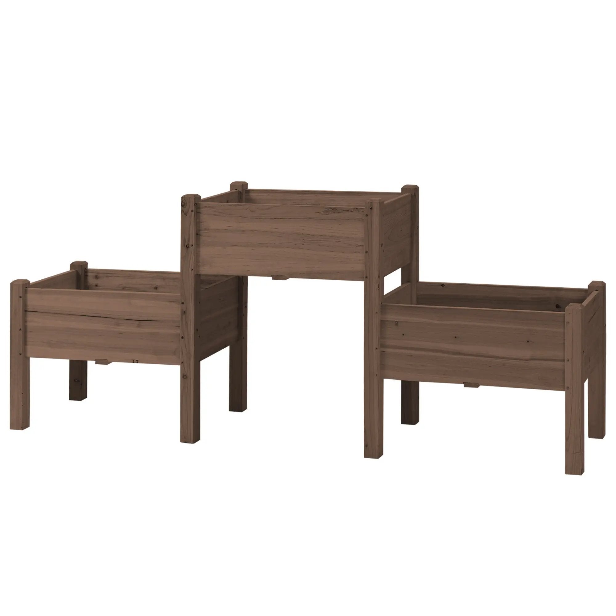 Outsunny Raised Garden Bed with 3 Planter Box by HouseOfZazla