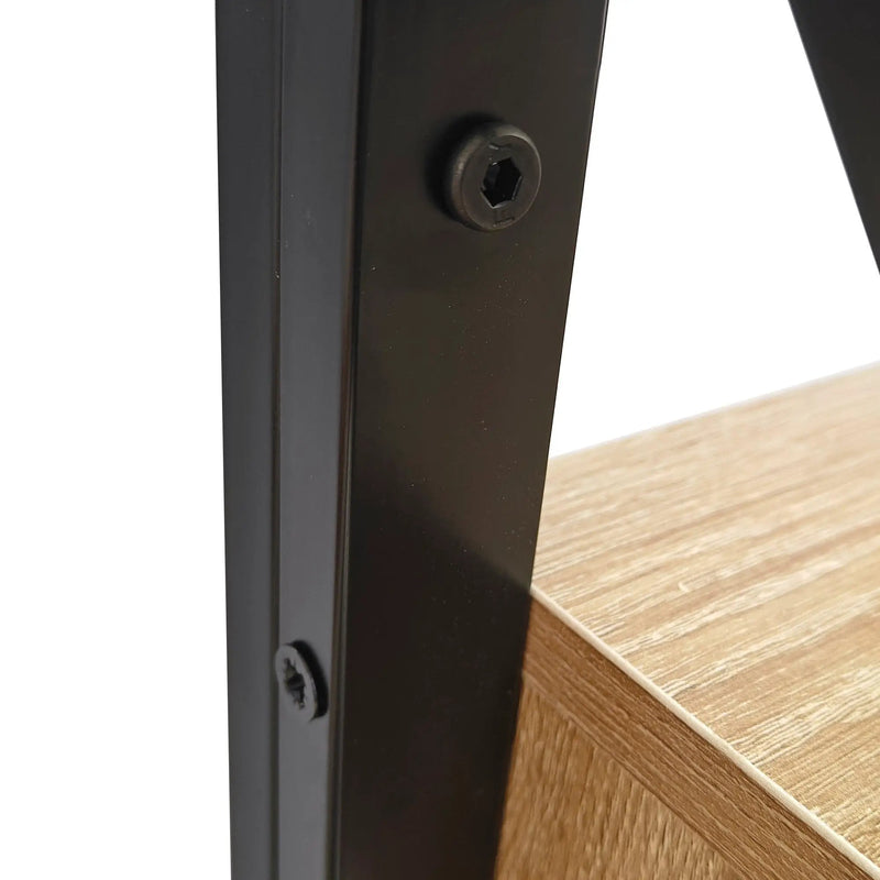 1 Piece Modern End Table with Drawer - Natural Wood & Tempered Glass by HouseOfZazla