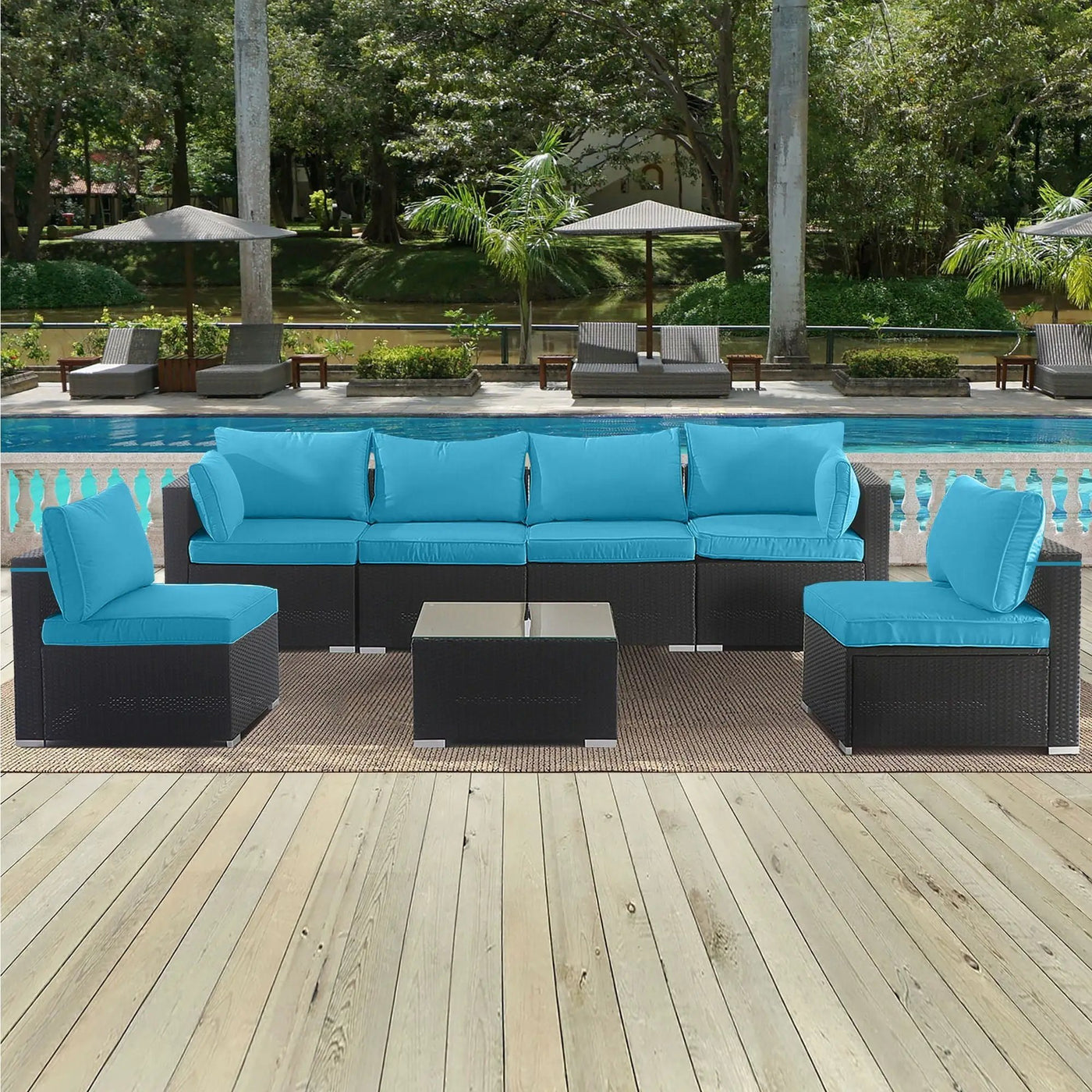 Outdoor Deep Seat Cushions For Patio Furniture Replacement, Cushion Set For Sectionals by HouseOfZazla