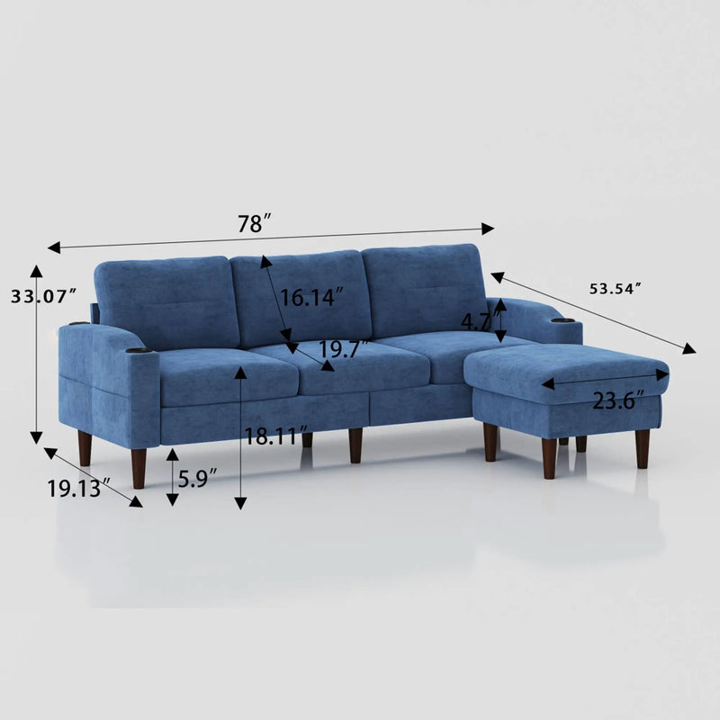 3 Seater Convertible Combination L Shaped Sofa With Footstools With Storage by Unique Piece Furniture
