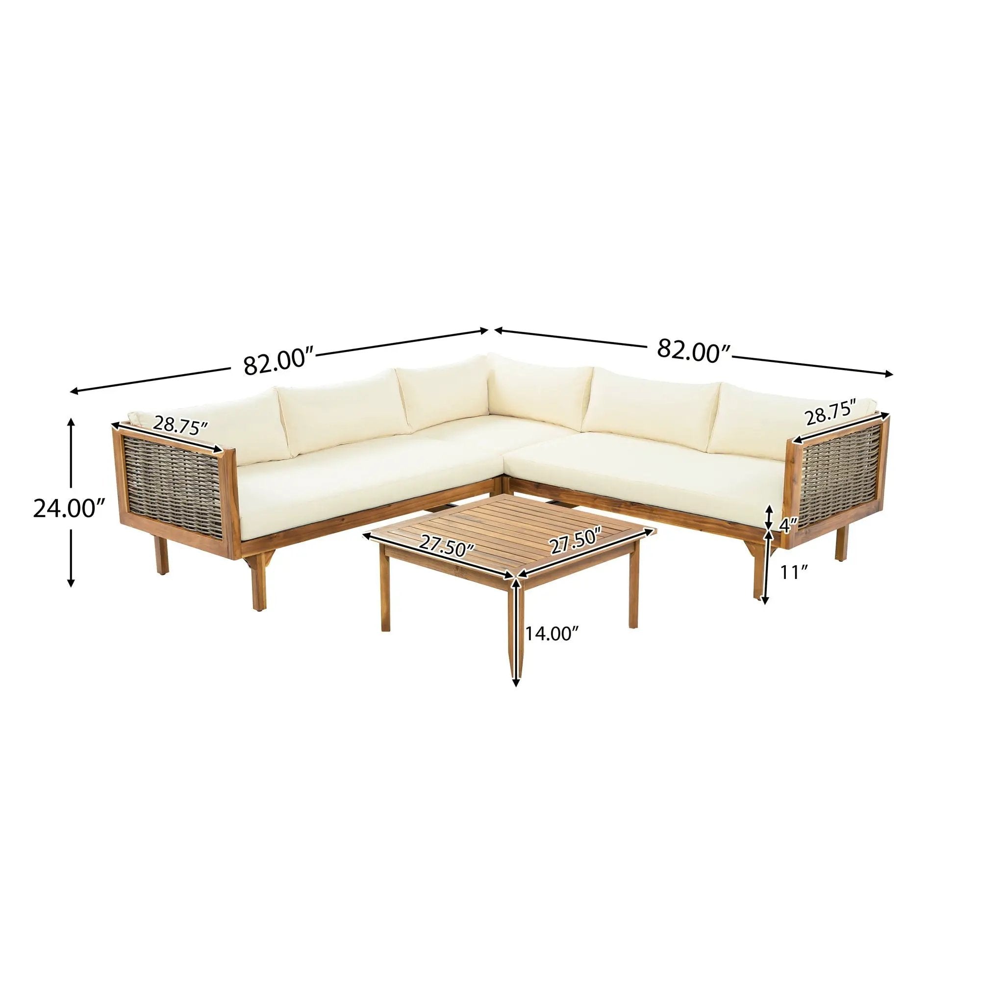 Premium Outdoor Sofa Set With Waterproof Cushions Sectional Seating Group by HouseOfZazla