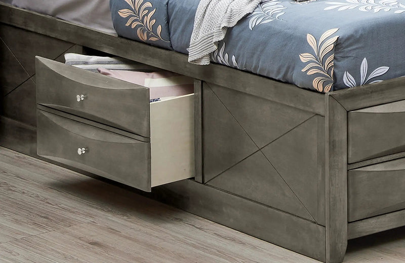 Modern Design Storage Bed With Bookcase Headboard by HouseOfZazla