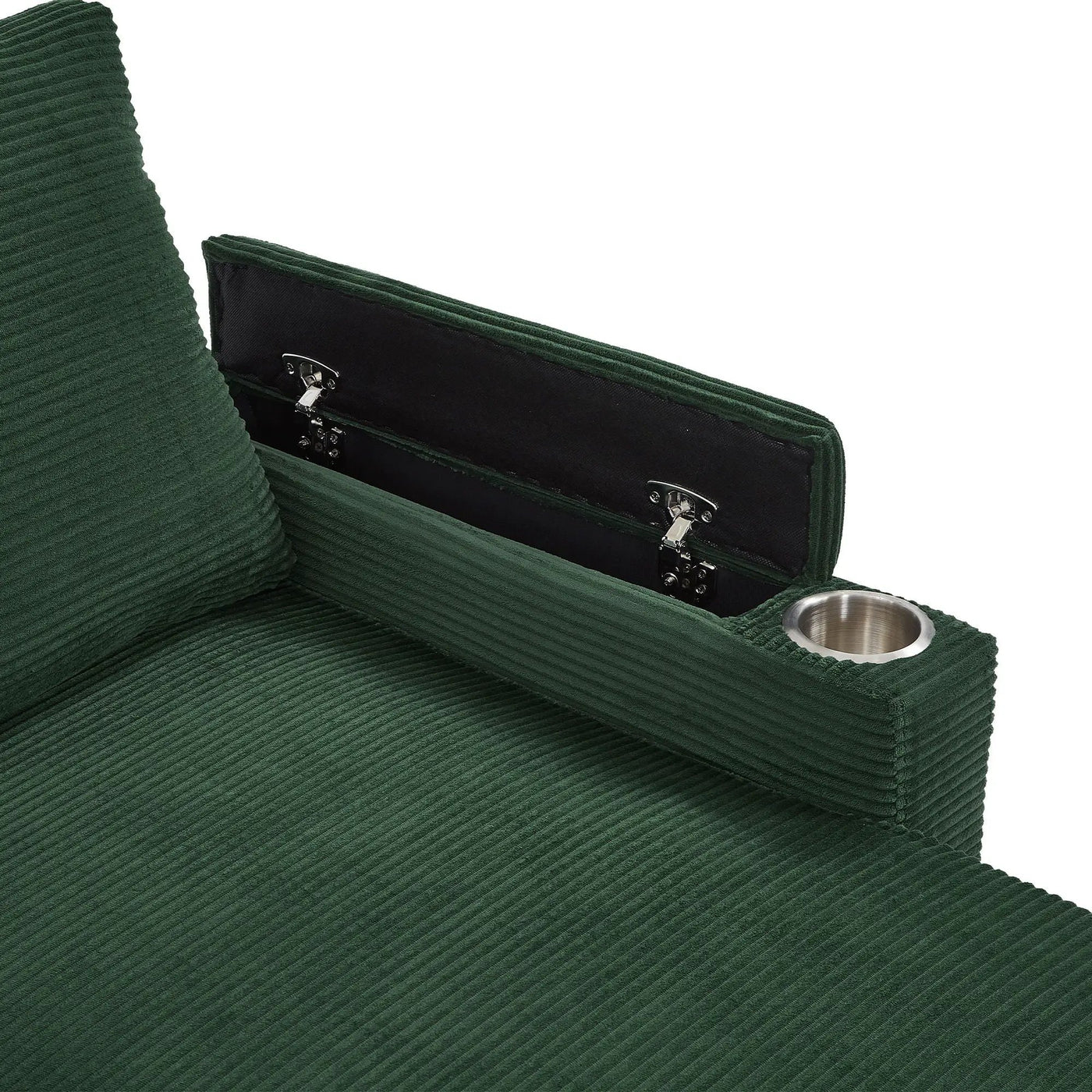 U Shaped Sectional Sofa Bed With Storage Chaise Lounges, USB Ports, And Cup Holders by HouseOfZazla