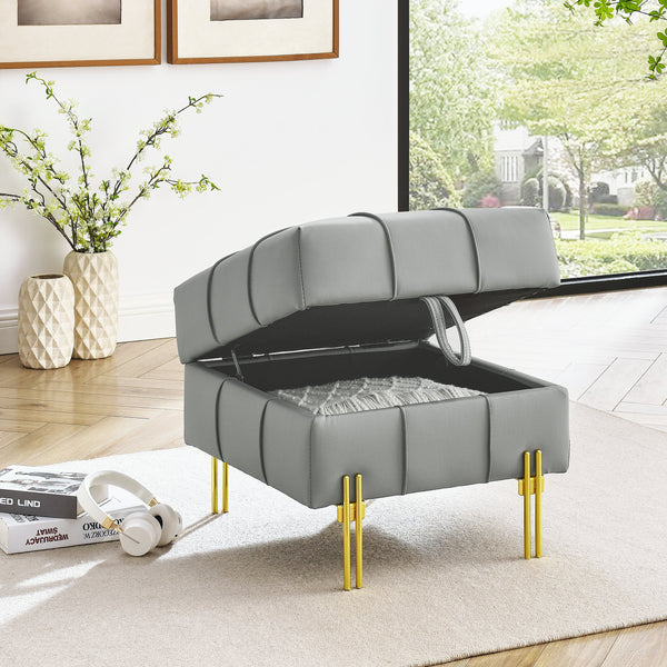 22 Inches Anti-Scratch Leather Storage Ottoman, photo 2 of 10