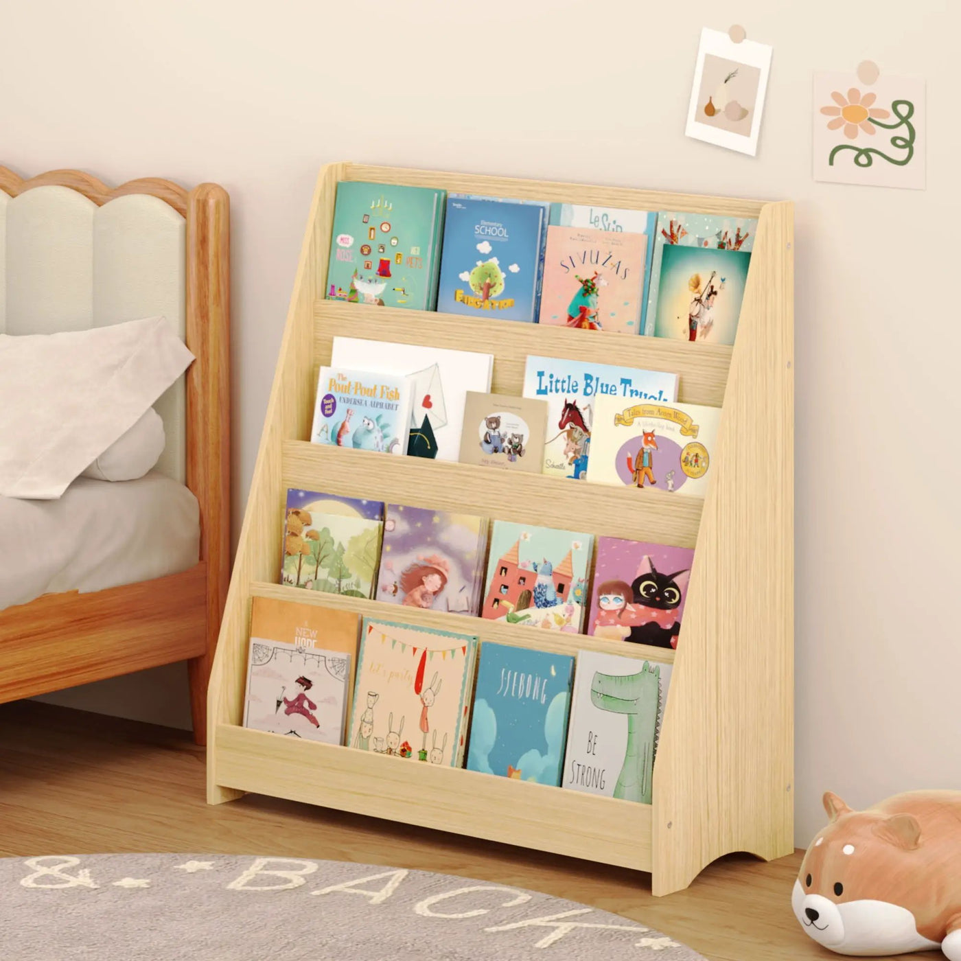 4 Tier Bookshelf, Toddler Book Display Shelves by HouseOfZazla