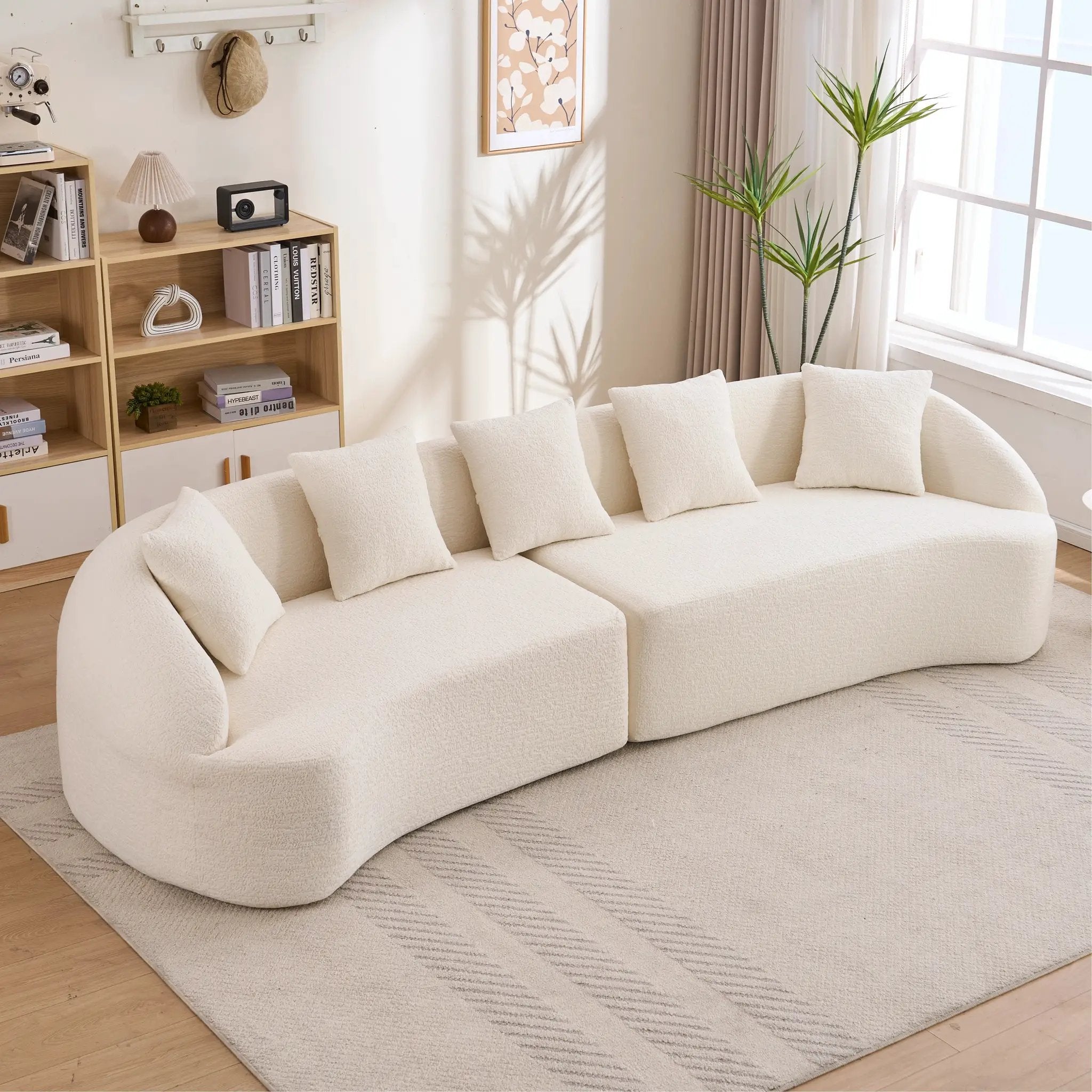 Curved Boneless Sofa, Compression Modular 110'' Sectional by HouseOfZazla