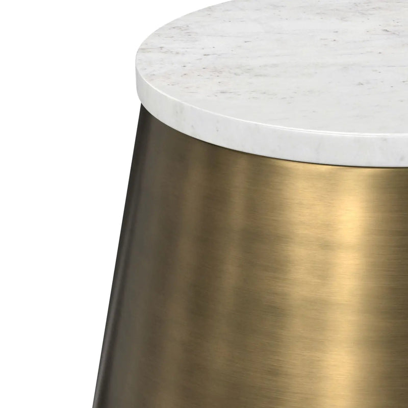 Benning - Side Table - Antique Brass / White by Unique Piece Furniture