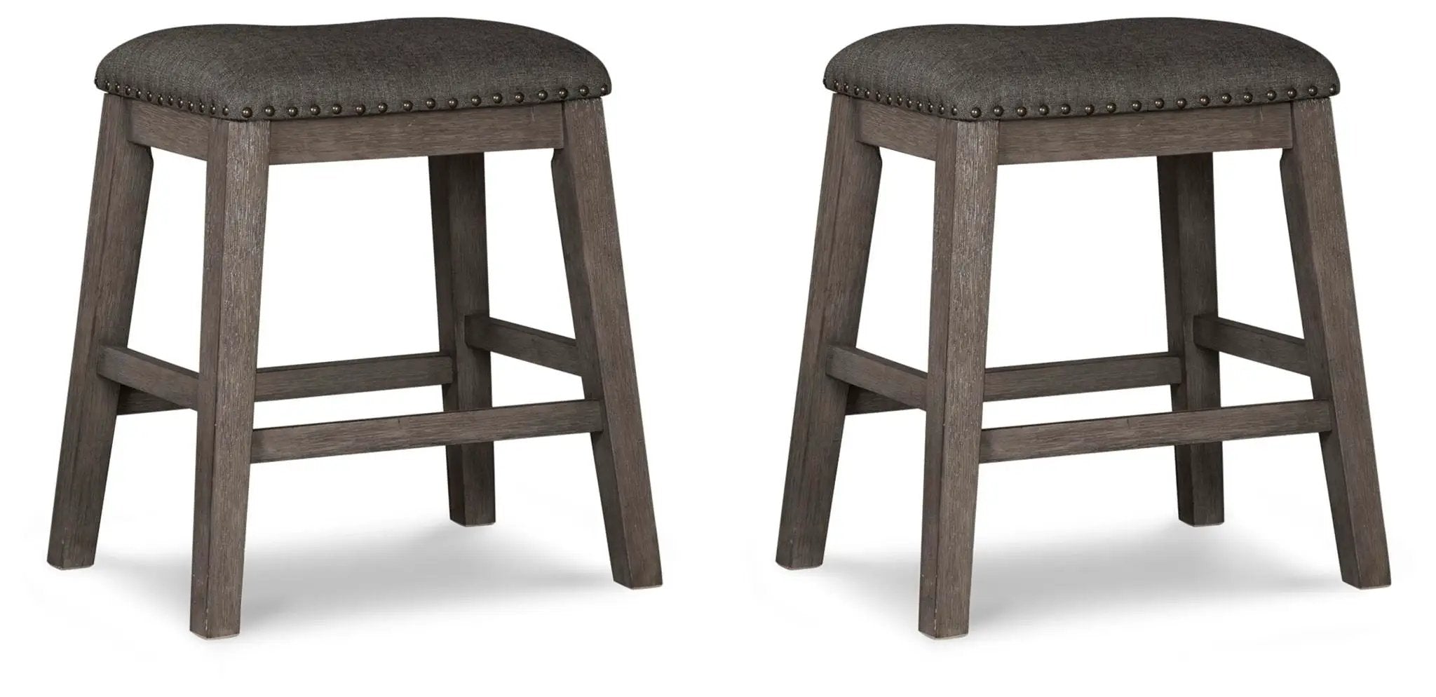 Caitbrook - Upholstered Stool (Set of 2) - Gray by Unique Piece Furniture