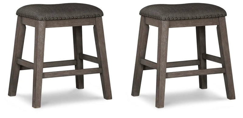 Caitbrook - Upholstered Stool (Set of 2) - Gray by Unique Piece Furniture