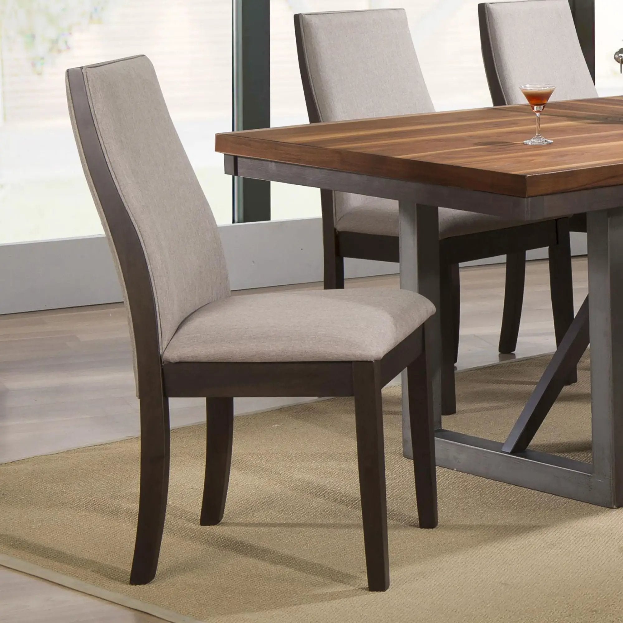 Upholstered Dining Chair (Set of 2) - Taupe / Brown by HouseOfZazla
