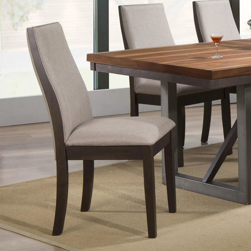 Upholstered Dining Chair (Set of 2) - Taupe / Brown by HouseOfZazla
