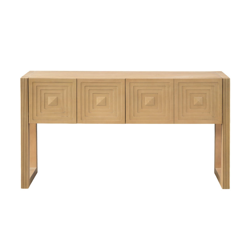 Geometric Carved Console Table With 3 Soft Close Drawers by HouseOfZazla