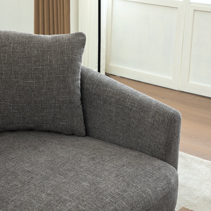 56.3'' Wide Upholstered Round Accent Cuddle Chaise with Cozy Chenille - Default Title, photo 7 of 8