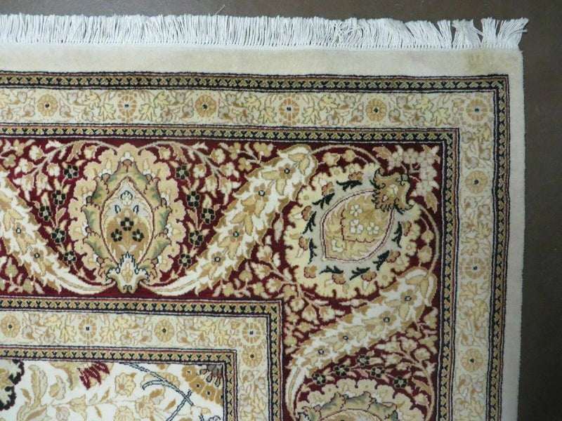9' X 12' Vintage Handmade Wool Rug Pakistani Floral Design Nice Vegetable Dye by Jewel Rugs