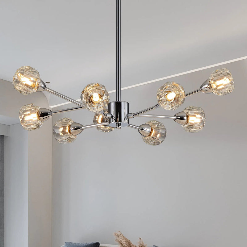 28" Modern Crystal Chandelier With 9 Lights by HouseOfZazla