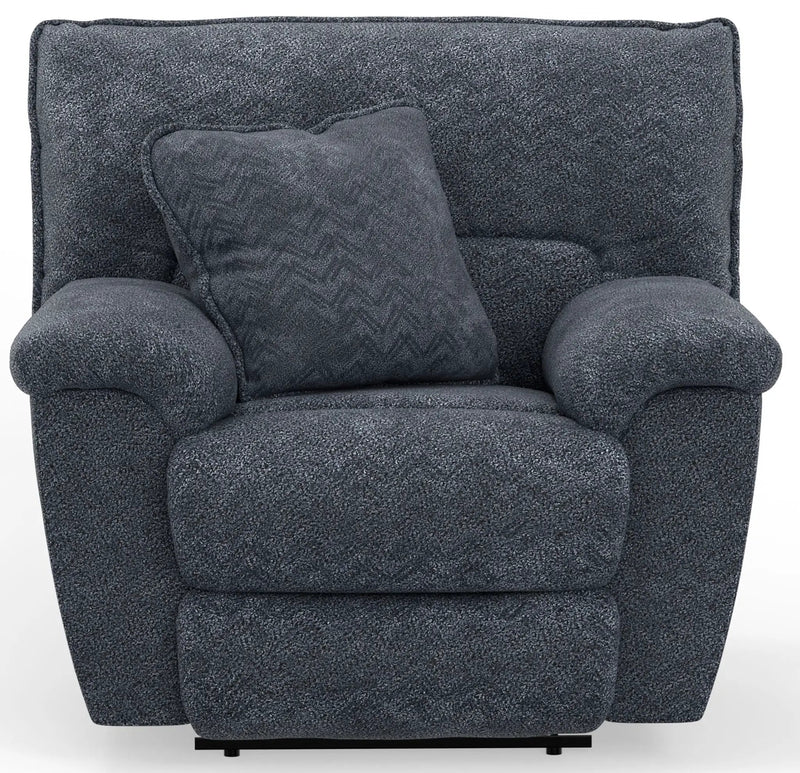 Paxon - Deep Seat Power Lay Flat Recliner With Power Adjustable Headrest - Smoke by Unique Piece Furniture