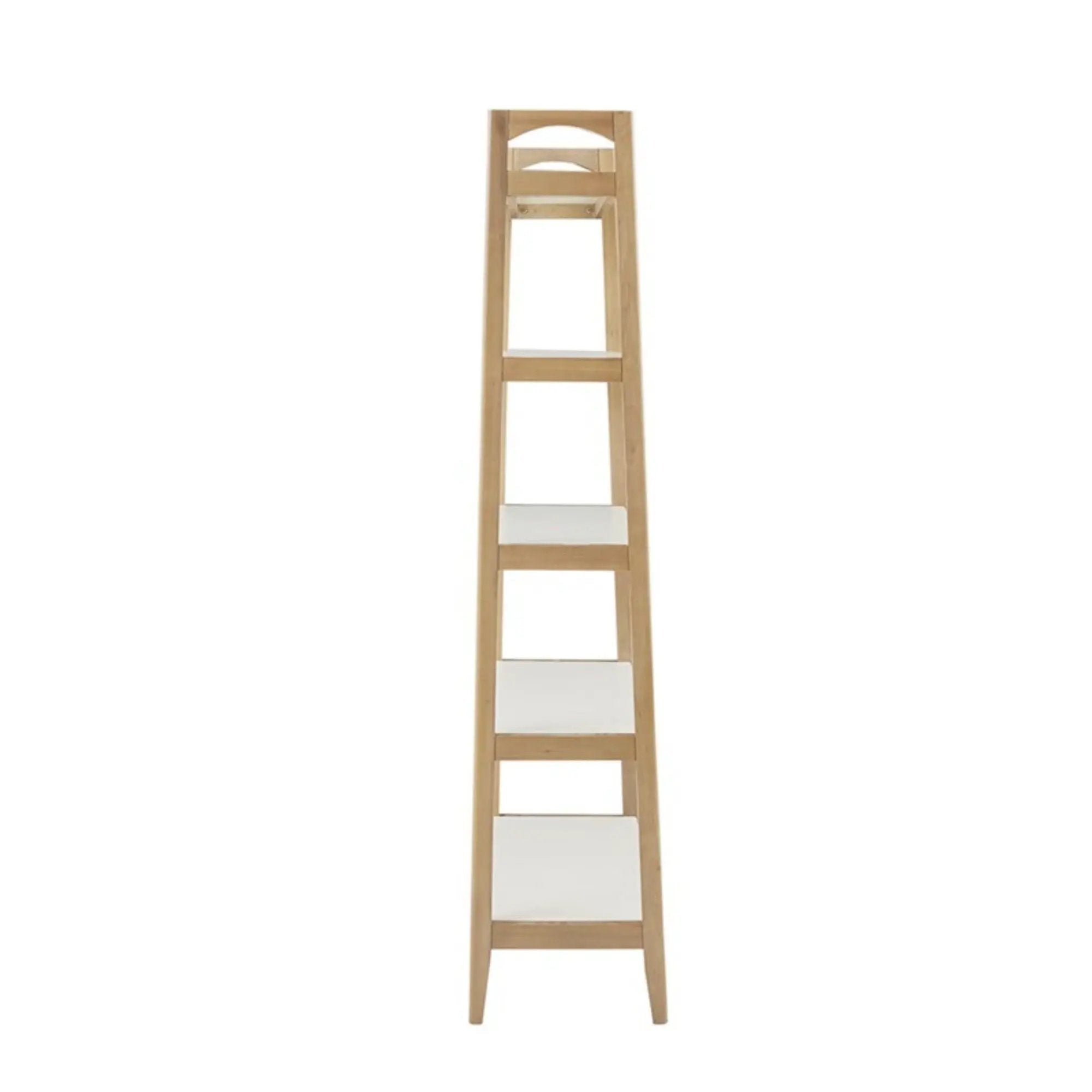 Parker - Bookcase With 5 Shelves - Off White / Natural by HouseOfZazla
