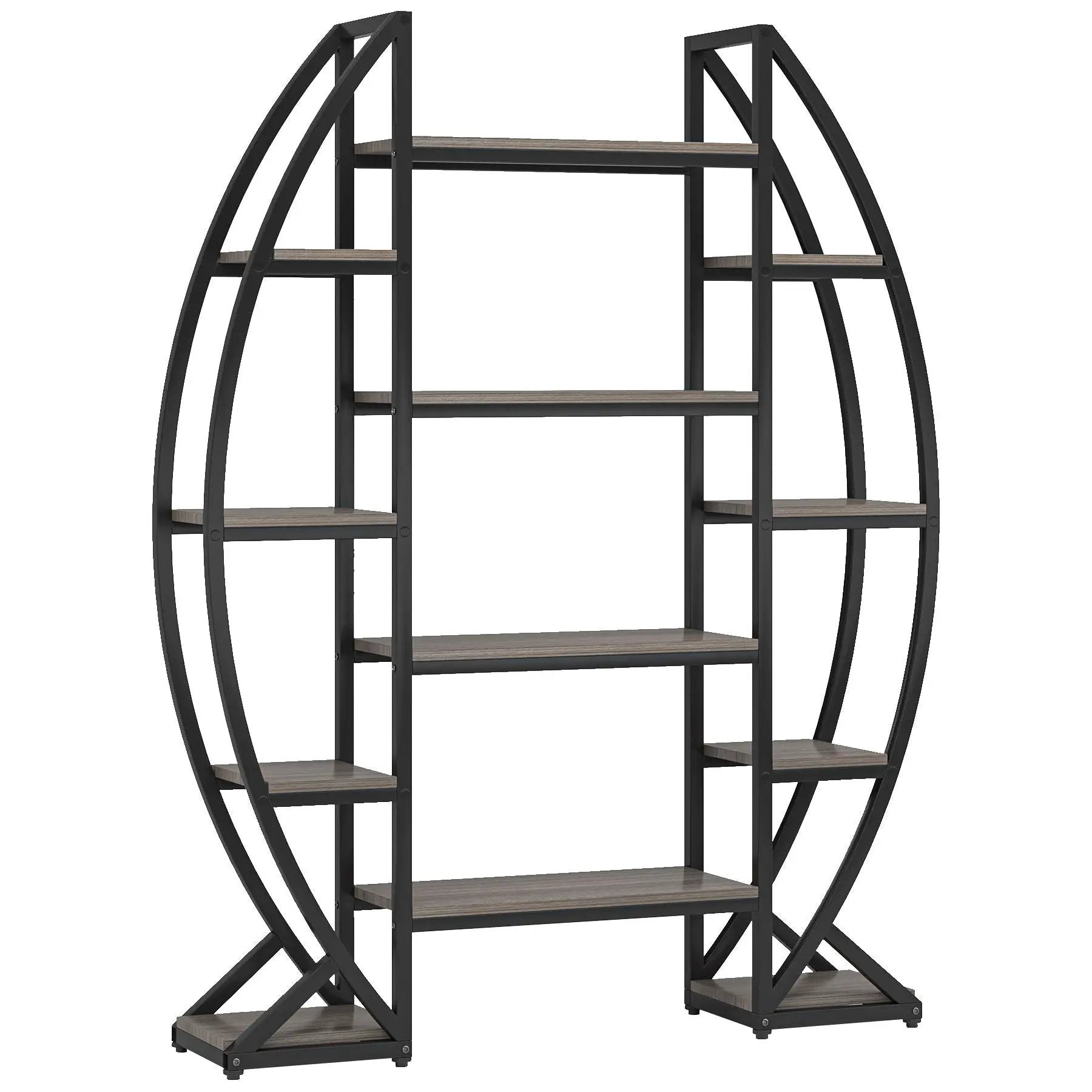 Triple Wide Oval Etagere Bookcase With Shelves For Living Room by HouseOfZazla
