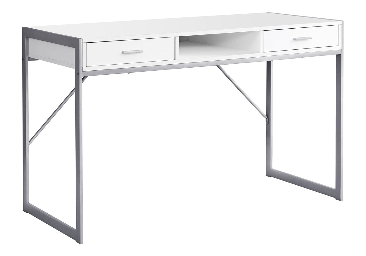 Computer Desk with Storage Drawers for Home Office - Dark Brown, Light Brown, or White