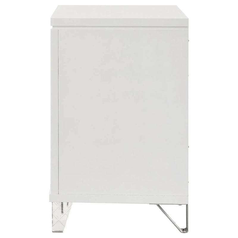 Marmore 2-drawer Nightstand Bedside Table White by Unique Piece Furniture