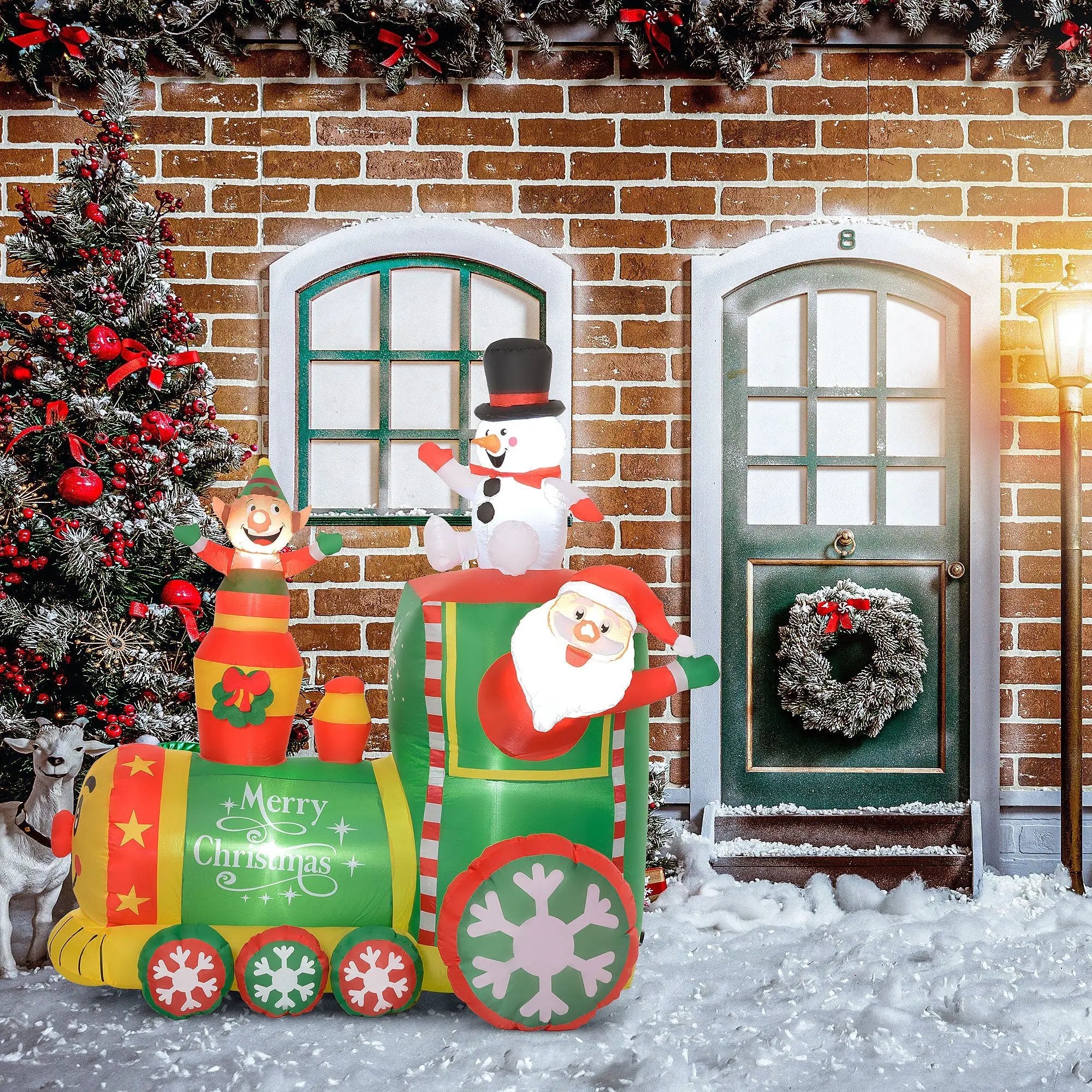 Outsunny 5.9' Christmas Inflatables Train by HouseOfZazla