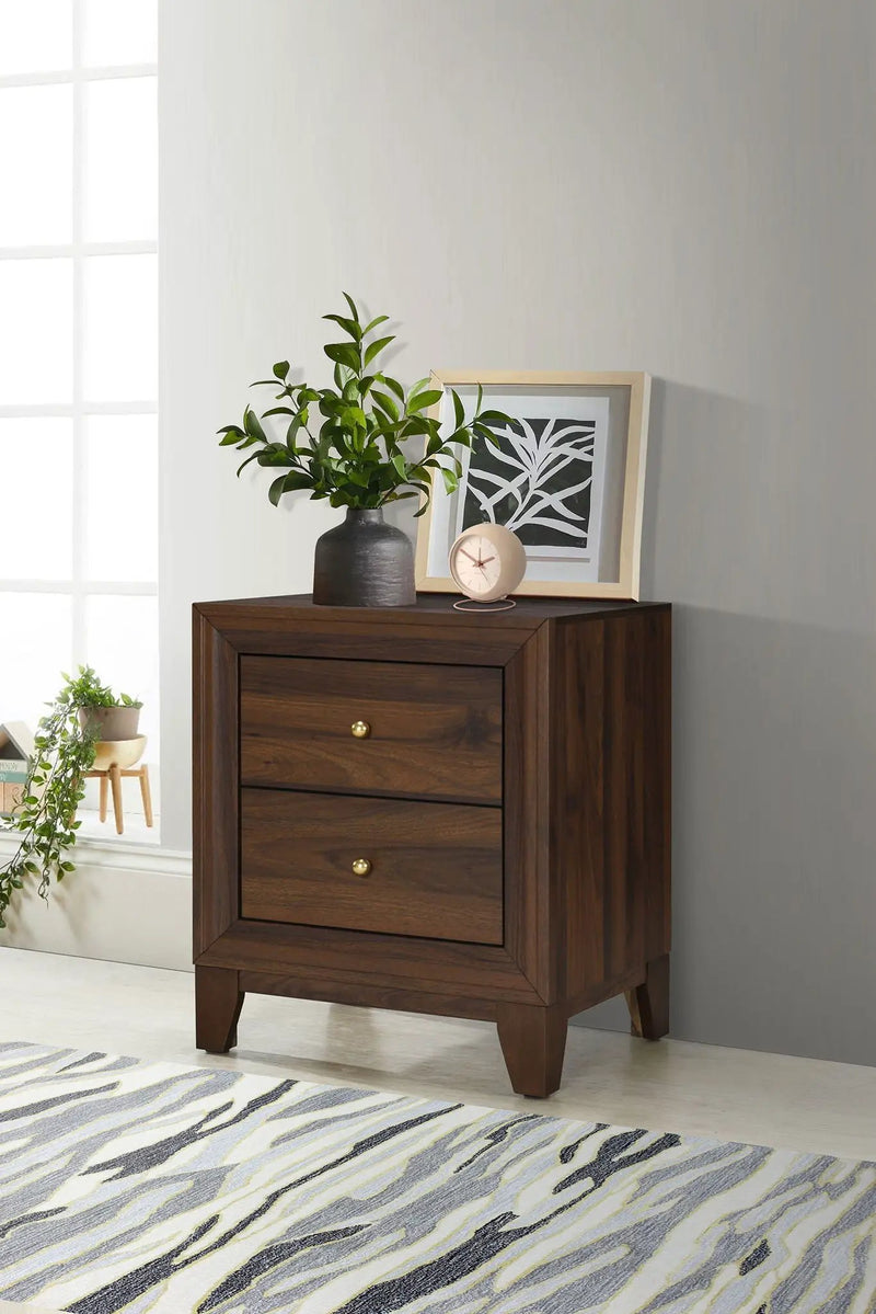 Welsley 2-drawer Nightstand Bedside Table Walnut by Unique Piece Furniture