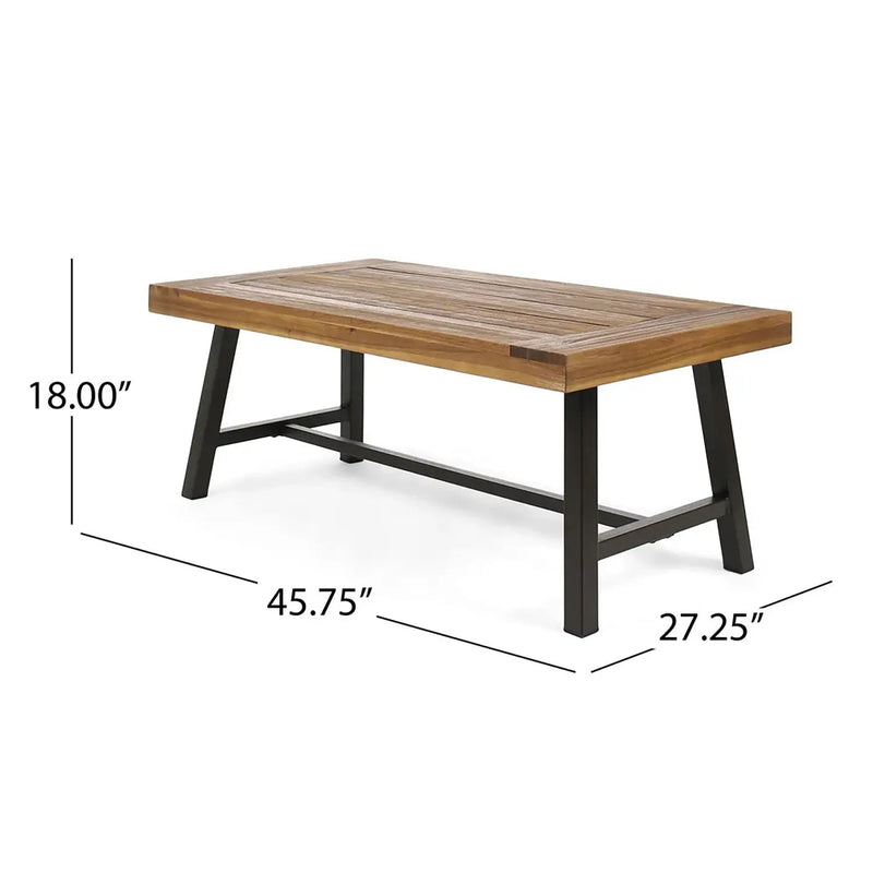 Carlisle Industrial Coffee Table With Slat Panel Design by HouseOfZazla