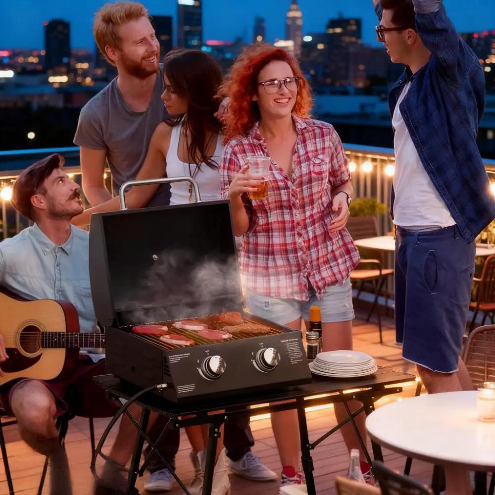 21.75" Portable Grill with 2 Burners Camping by HouseOfZazla