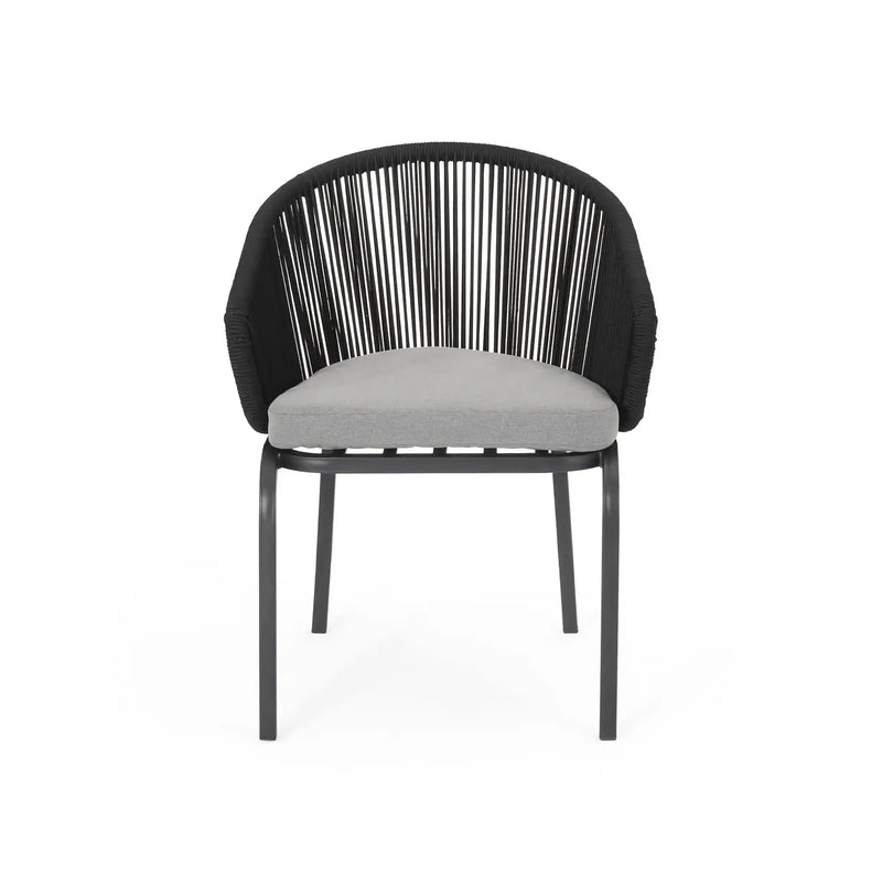 Outdoor Wicker Chair With Powder-Coated Iron Legs by HouseOfZazla
