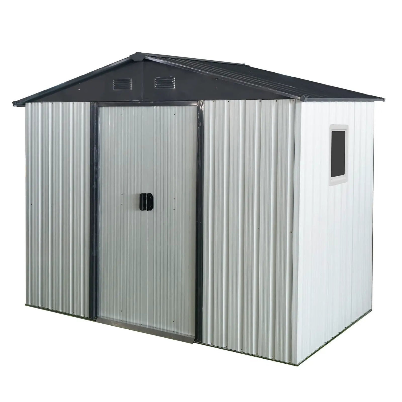 8Ft X 4Ft Outdoor Metal Storage Shed With Window And Metal Foundation For Backyard, Patio, Lawn by HouseOfZazla