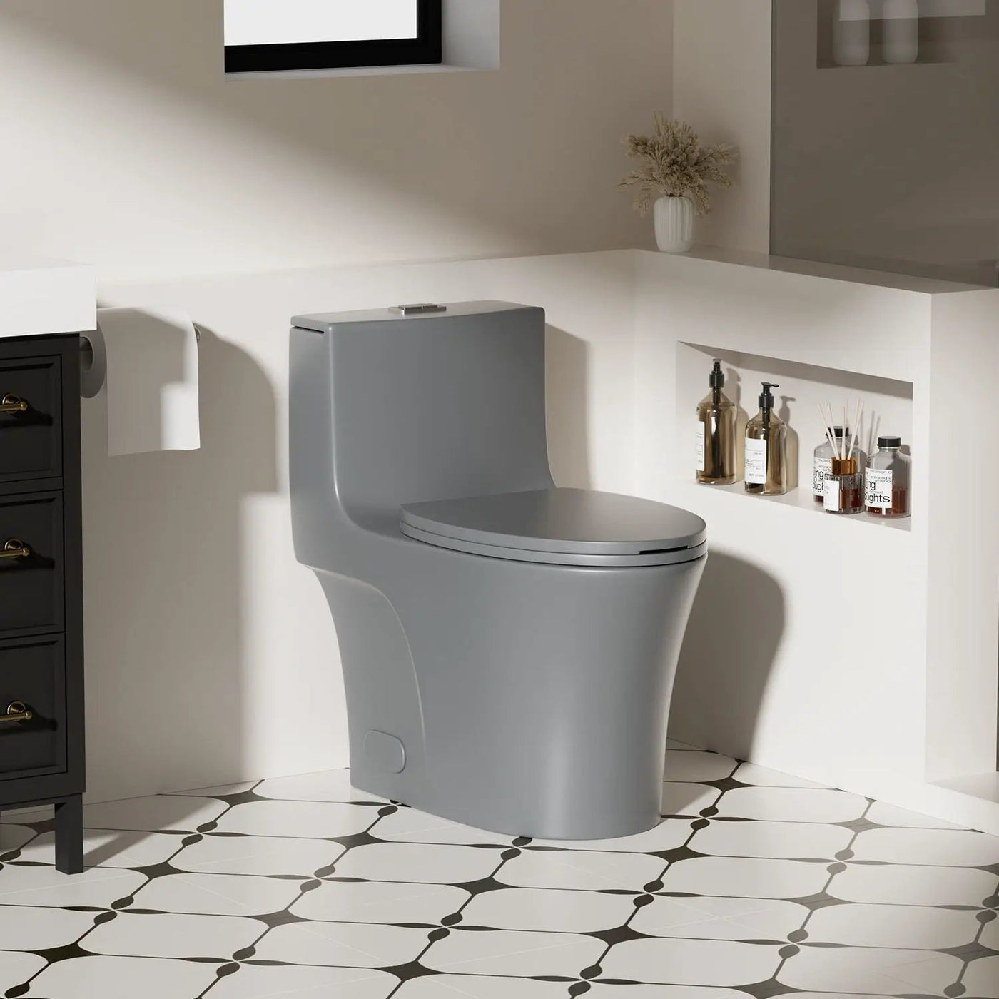 1 Piece Toilet With Dual Flush And Soft Closing Seat by HouseOfZazla