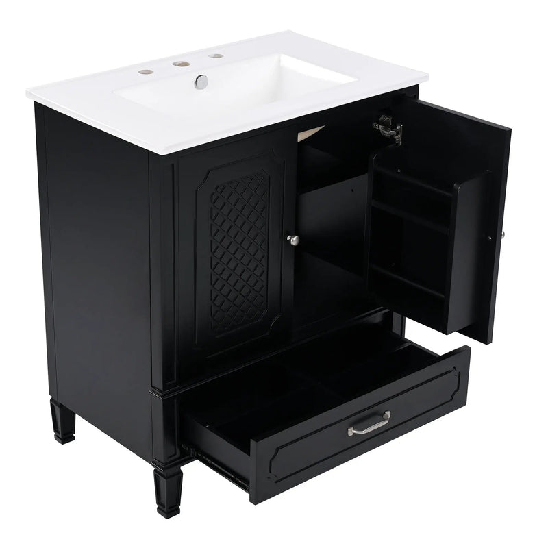 Bathroom Vanity With Sink, Soft Closing Door, Multi Functional Storage by HouseOfZazla