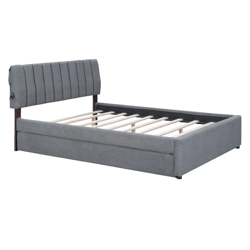 Upholstered Platform Bed With Trundle by HouseOfZazla