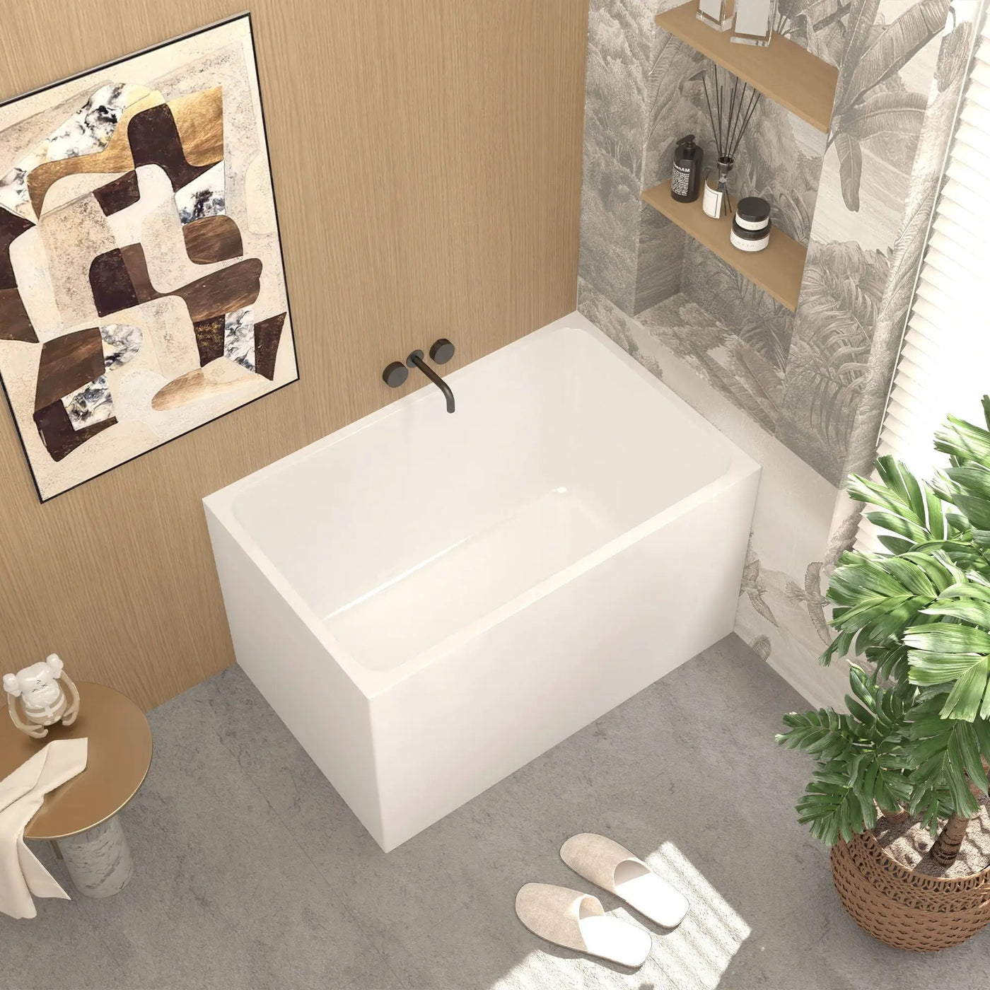 Freestanding Bathtub With Drain, Rectangular Shape by HouseOfZazla