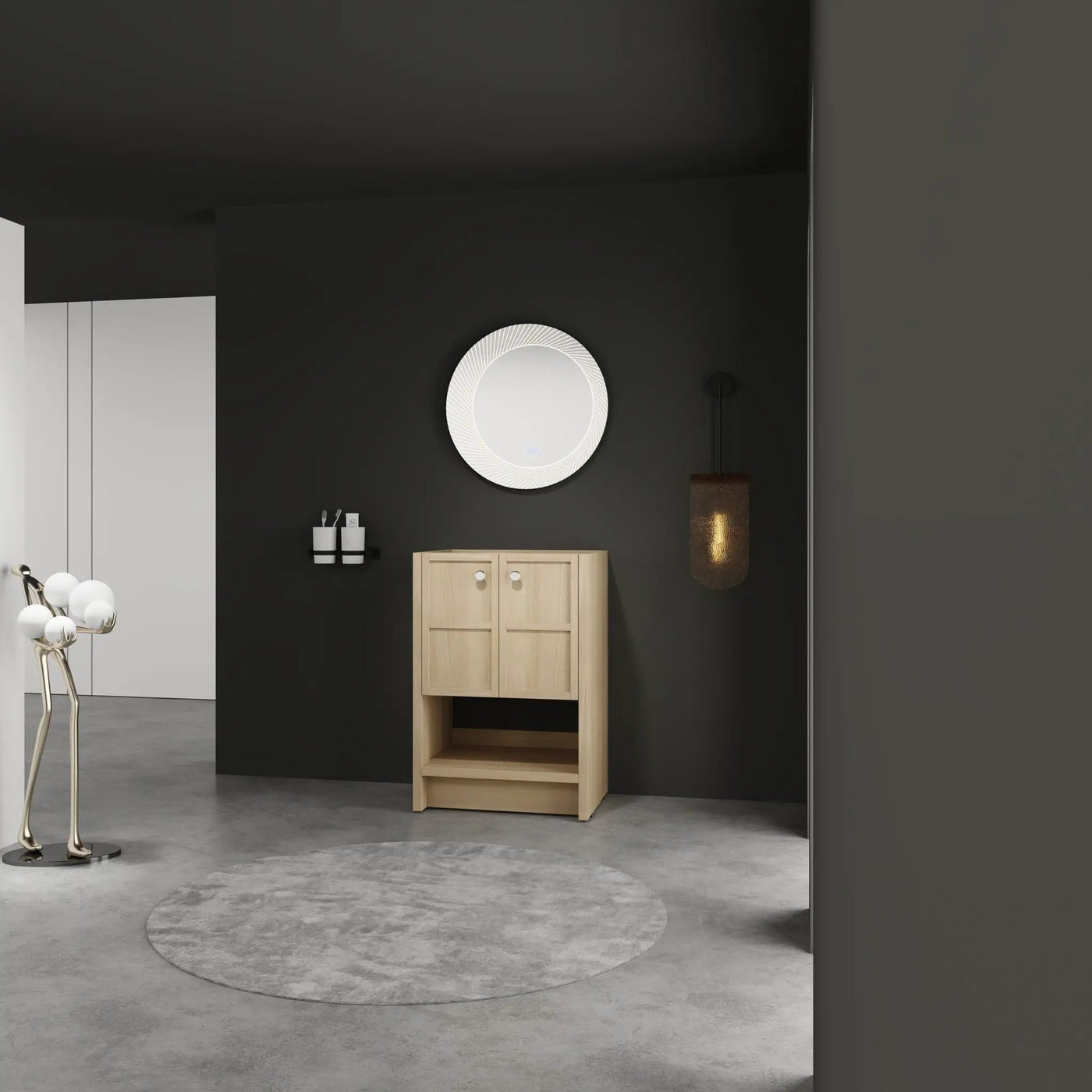 Modern Freestanding Bathroom Vanity With 2 Soft Closing Doors by HouseOfZazla
