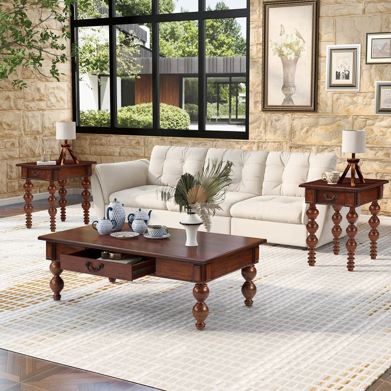 Rectangular Wooden Coffee Table with Storage Drawer by HouseOfZazla