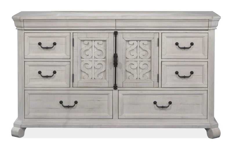 Bronwyn - Drawer Dresser With Shaped Mirror - Alabaster, photo 4 of 7