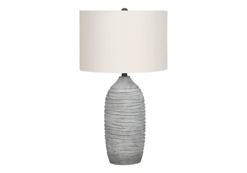 Lighting, Table Lamp, Resin, Modern - Gray / Cream by HouseOfZazla