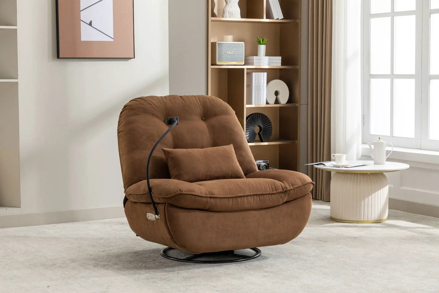 Power Recliner Swivel Glider USB Charger With tooth Music Player, Sleep, Working, Game And Leisure by HouseOfZazla