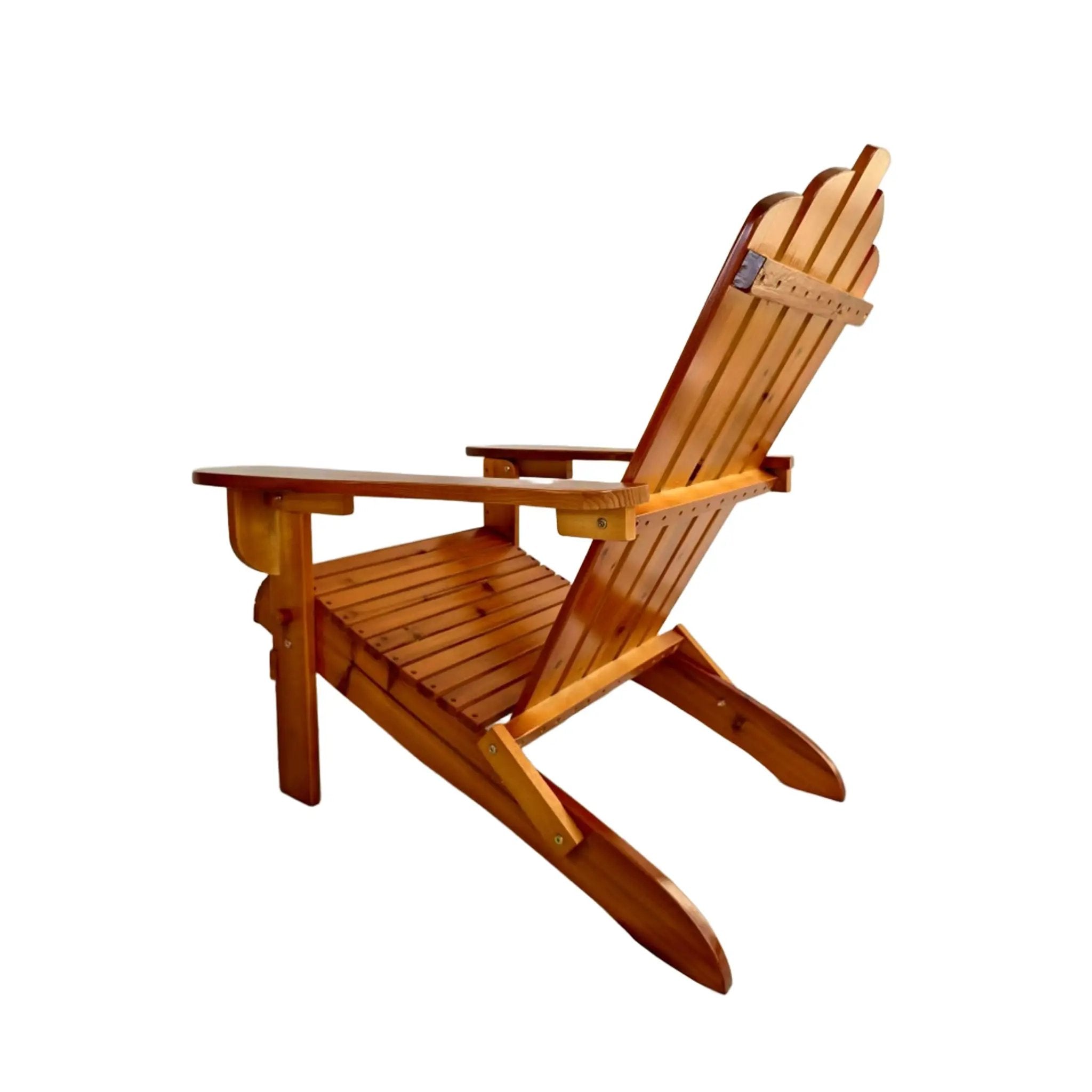 Foldable Solid Wood Adirondack Chair in Oak Finish by HouseOfZazla