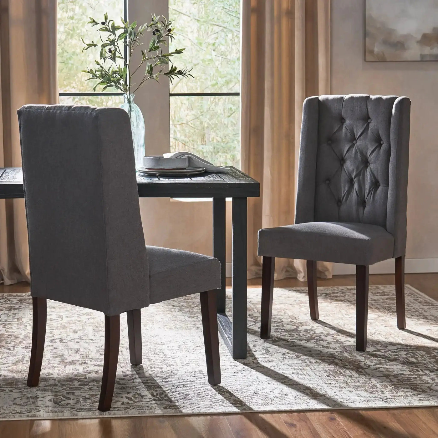 Sophisticated Tufted Dining Chair With High Back Design by HouseOfZazla