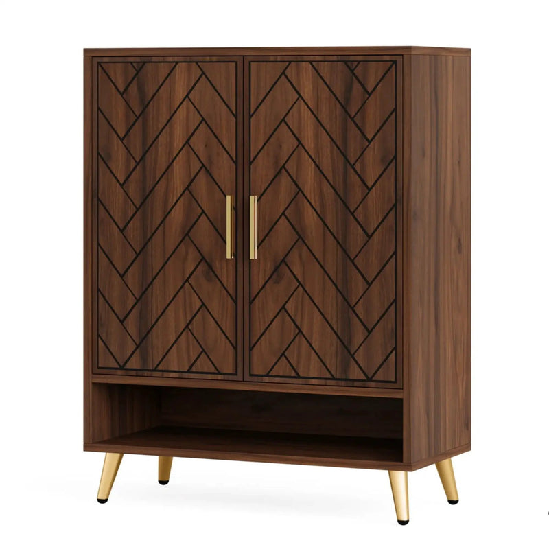 6 Tier Wooden Entryway Shoe Cabinet, Wide Storage Unit For 24 Pairs Of Shoes - Walnut by HouseOfZazla