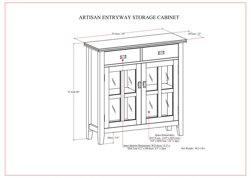 Artisan - Entryway Storage Cabinet - Russet Brown by HouseOfZazla