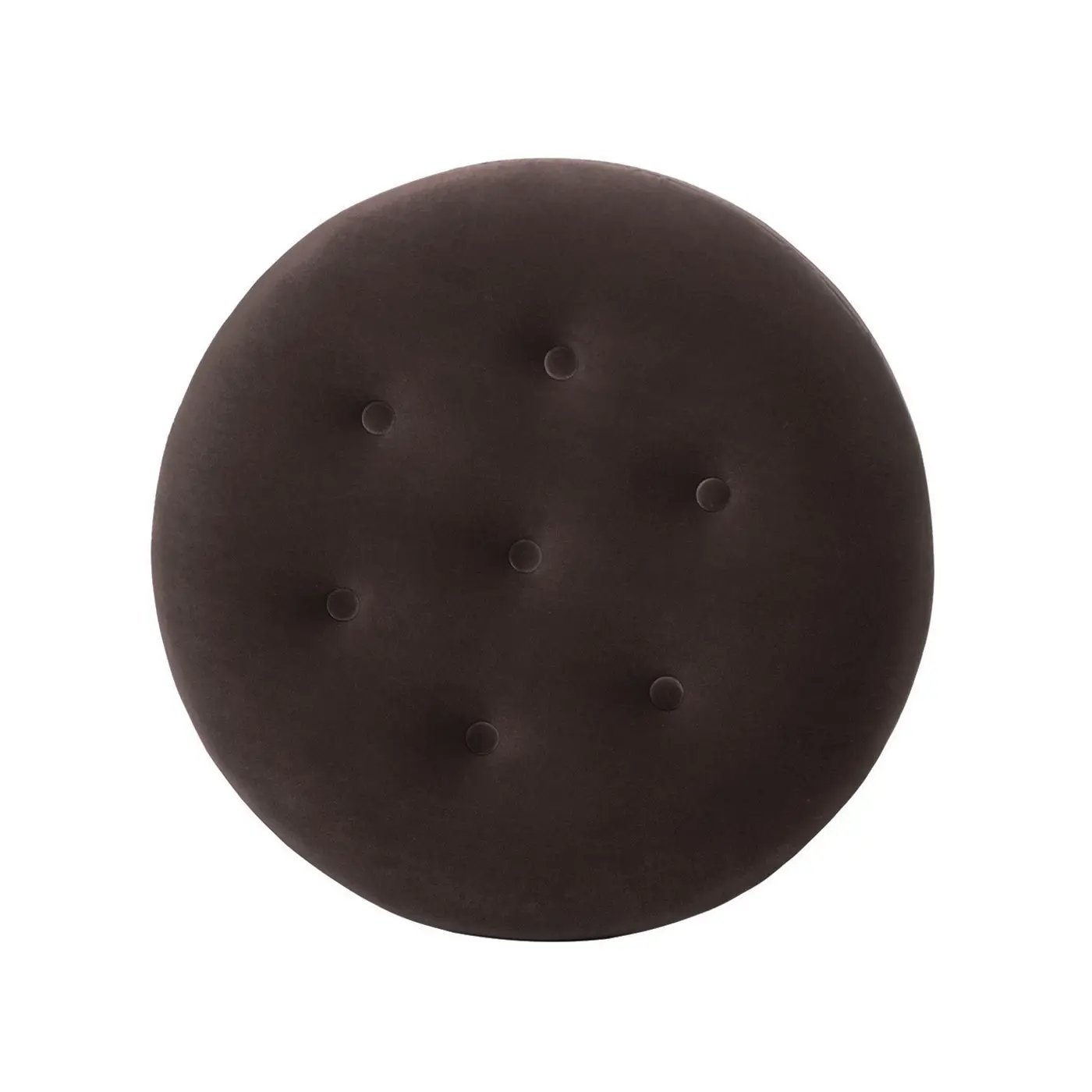 Yolanda 24" Round Upholstered Accent Ottoman - Deep Brown Velvet by HouseOfZazla