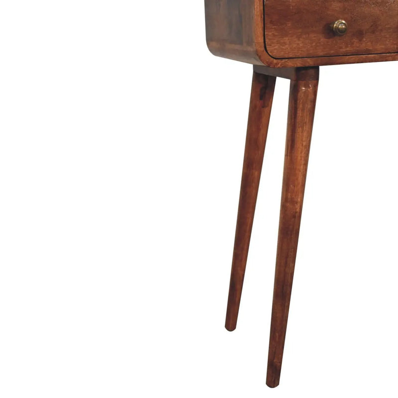 Solid Wood Mini Curved Honey Console Table by HouseOfZazla