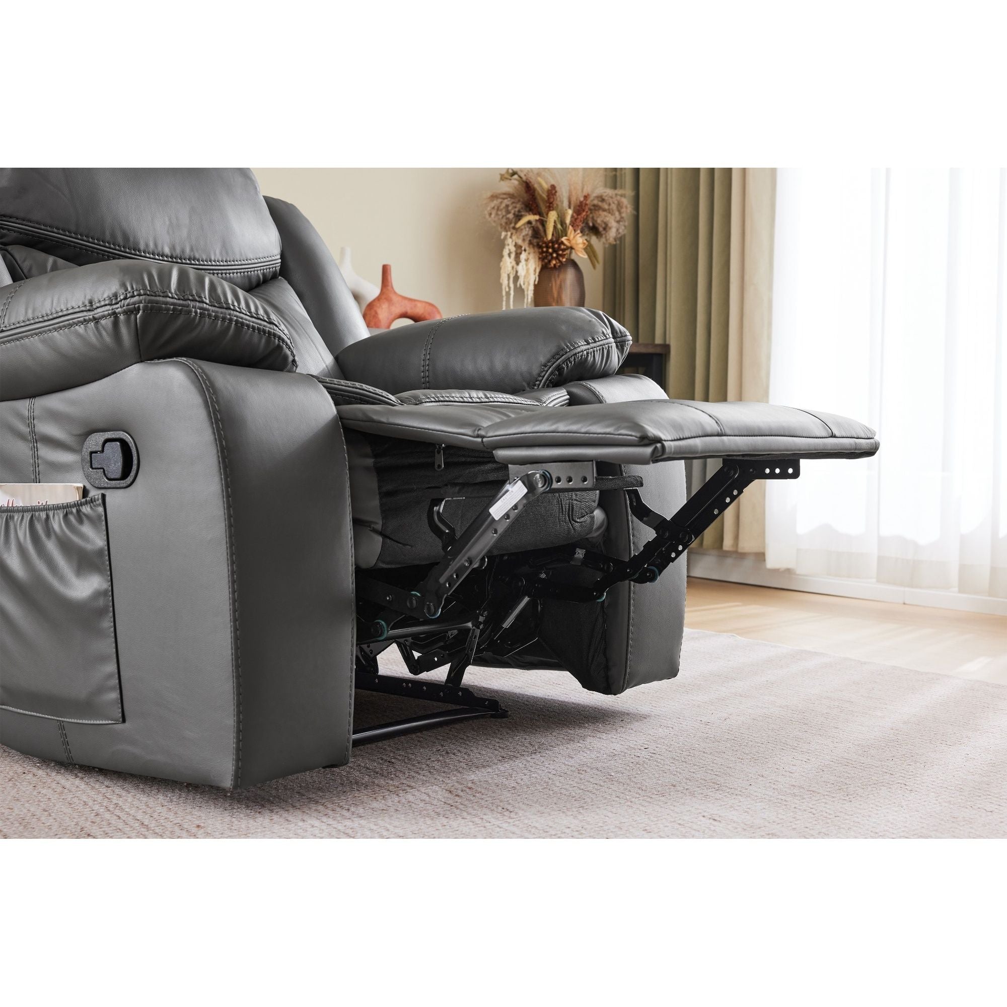 Recliner Chair With Vibration And Heating - Gray by HouseOfZazla